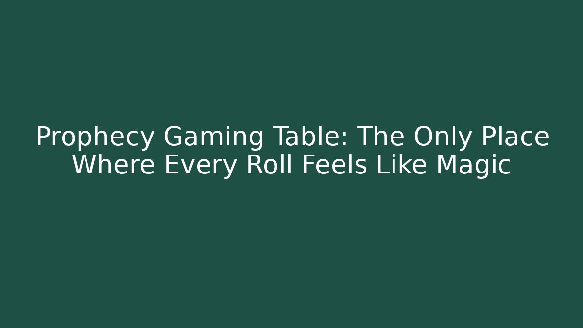 Prophecy Gaming Table: The Only Place Where Every Roll Feels Like Magic