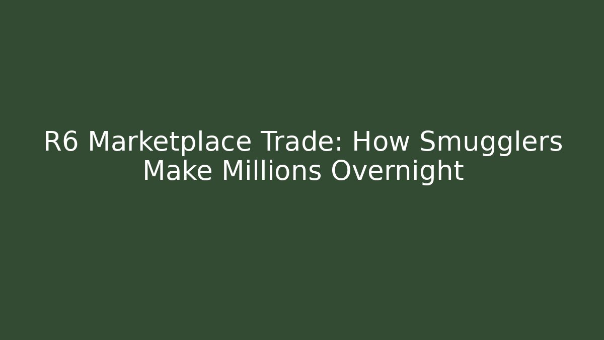 R6 Marketplace Trade: How Smugglers Make Millions Overnight