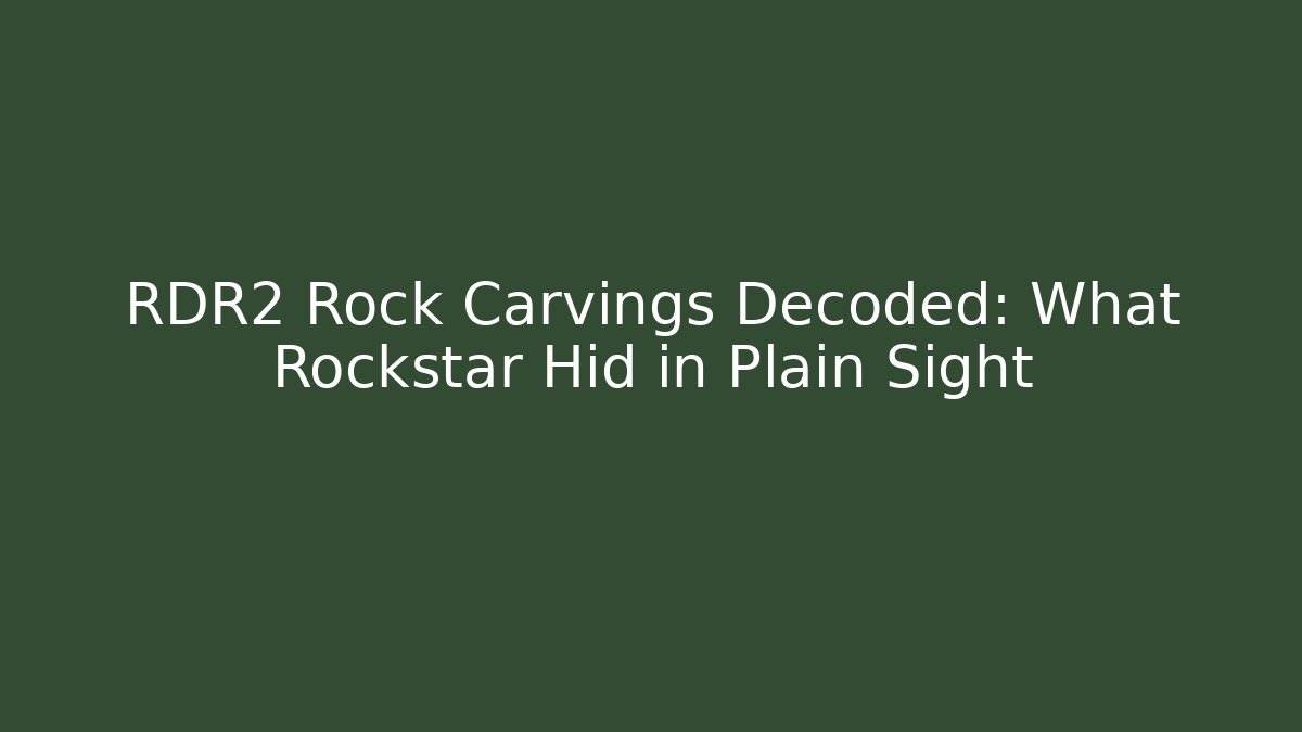 RDR2 Rock Carvings Decoded: What Rockstar Hid in Plain Sight