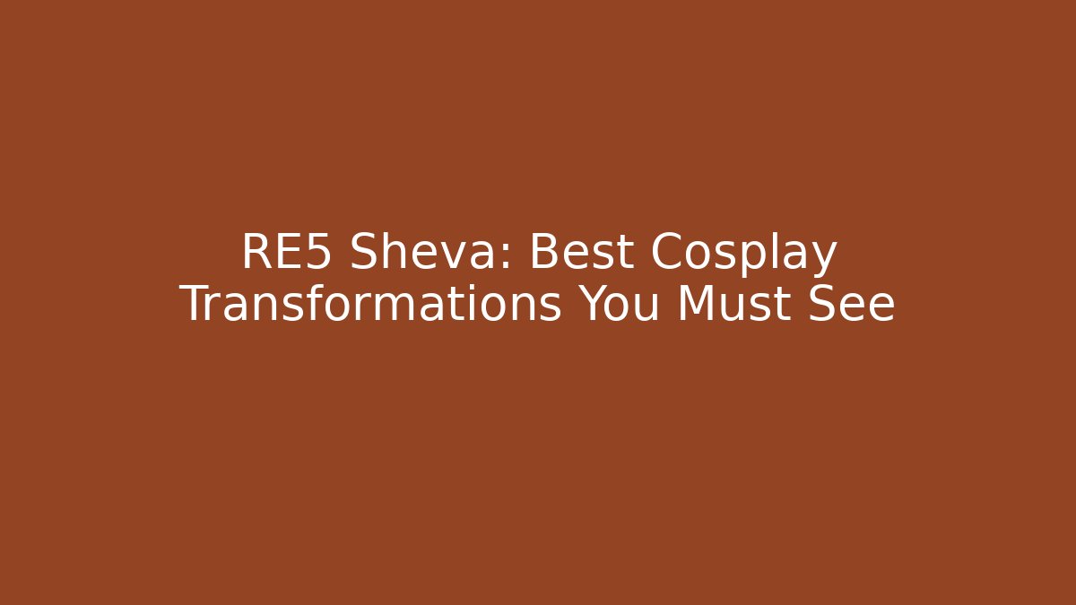 RE5 Sheva: Best Cosplay Transformations You Must See
