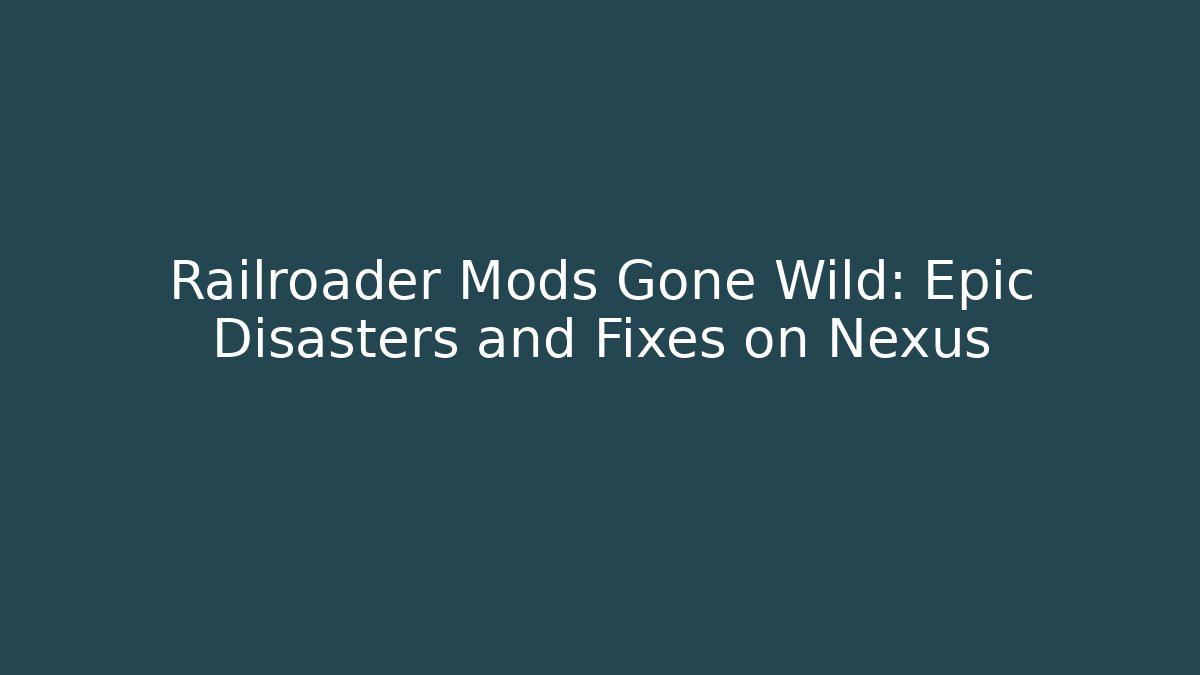 Railroader Mods Gone Wild: Epic Disasters and Fixes on Nexus - Create More Assets