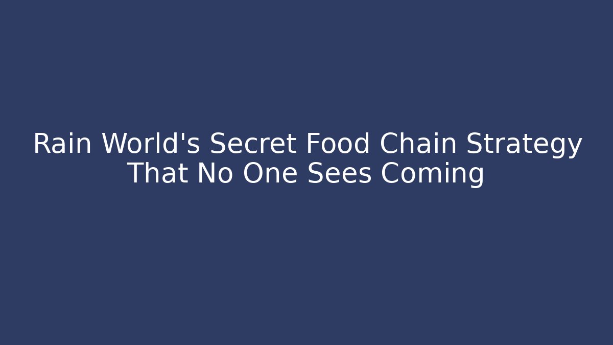 Rain World's Secret Food Chain Strategy That No One Sees Coming