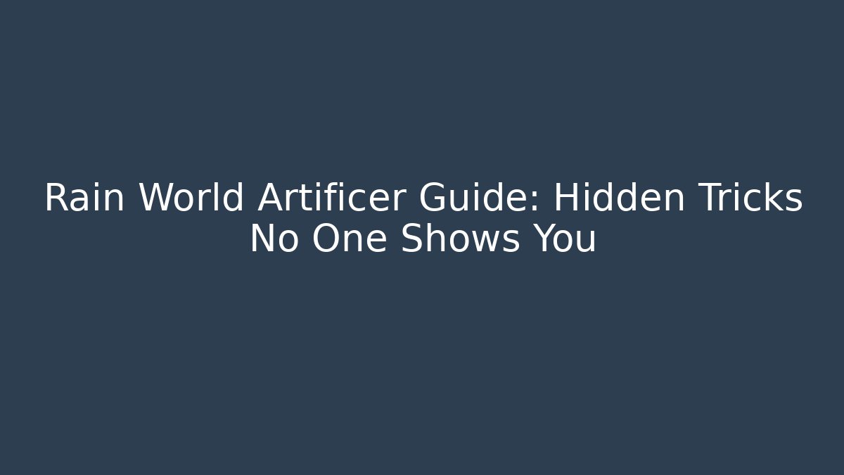 Rain World Artificer Guide: Hidden Tricks No One Shows You