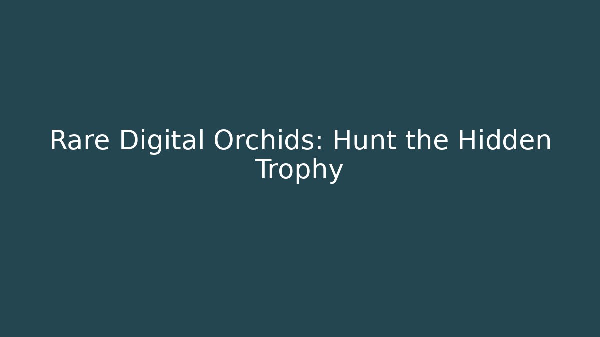 Rare Digital Orchids: Hunt the Hidden Trophy