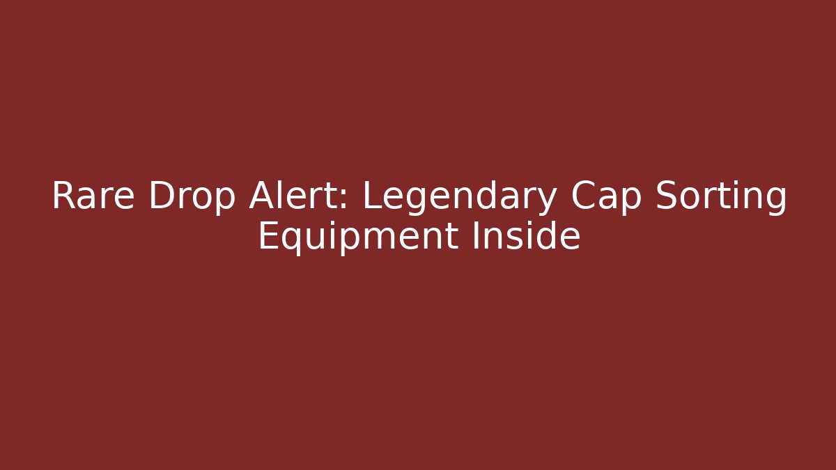 Rare Drop Alert: Legendary Cap Sorting Equipment Inside