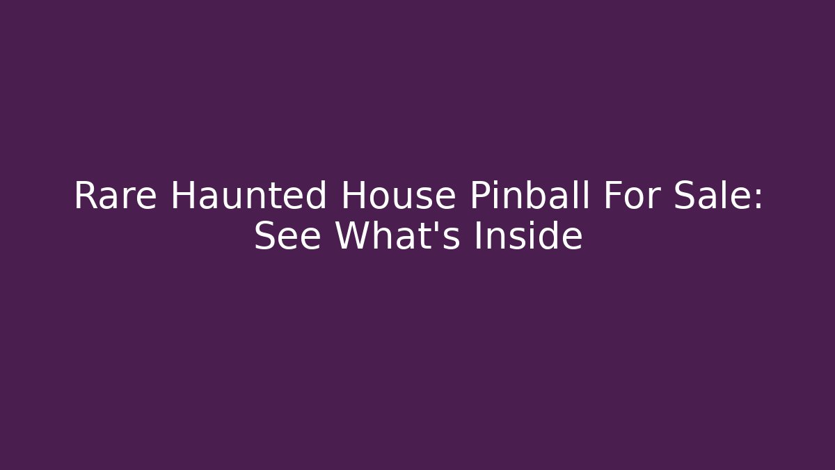 Rare Haunted House Pinball For Sale: See What’s Inside