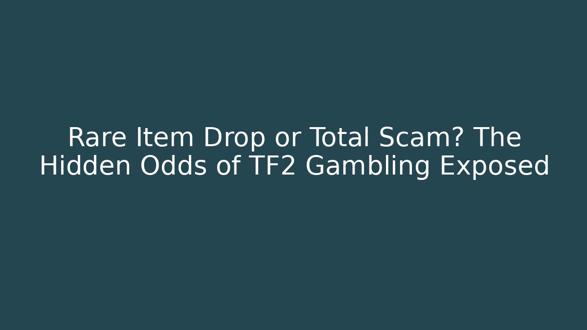 Rare Item Drop or Total Scam? The Hidden Odds of TF2 Gambling Exposed