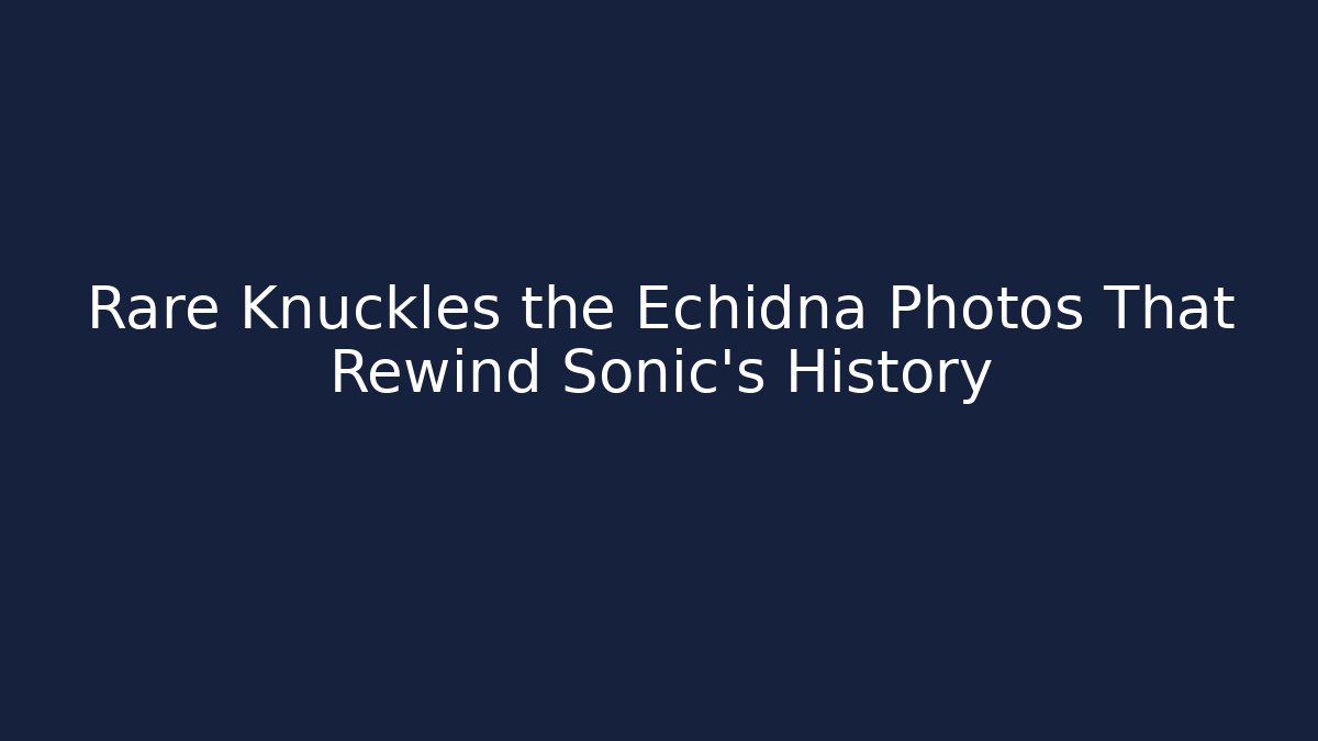 Rare Knuckles the Echidna Photos That Rewind Sonic's History
