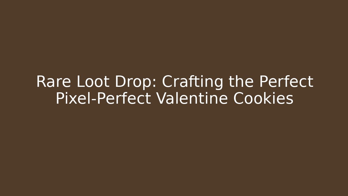 Rare Loot Drop: Crafting the Perfect Pixel-Perfect Valentine Cookies