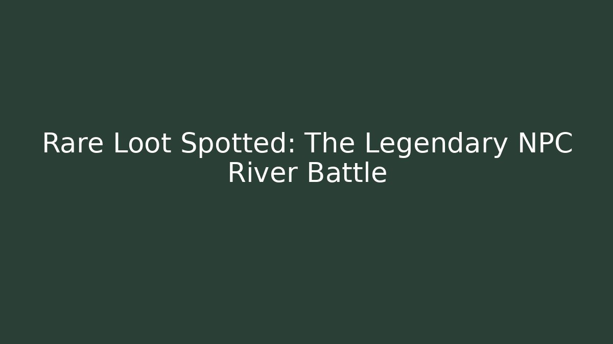 Rare Loot Spotted: The Legendary NPC River Battle