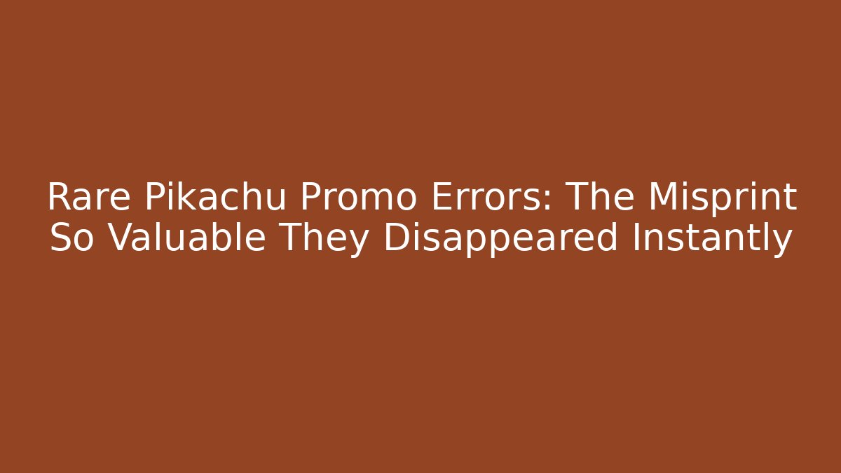 Rare Pikachu Promo Errors: The Misprint So Valuable They Disappeared Instantly