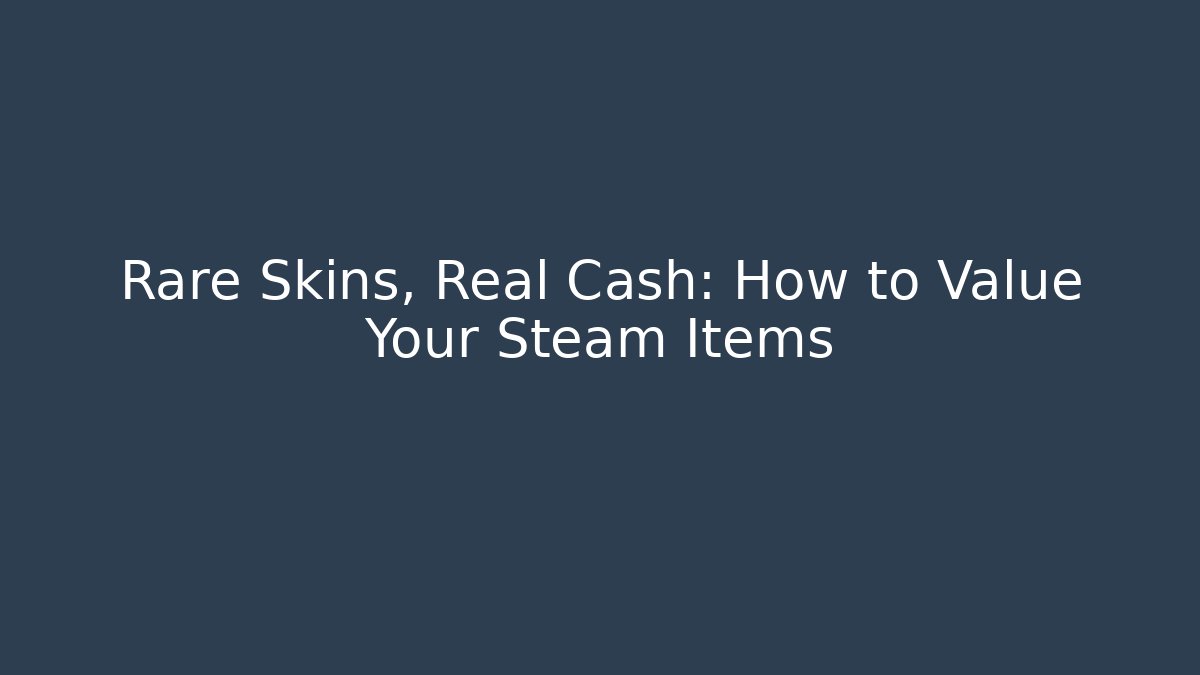 Rare Skins, Real Cash: How to Value Your Steam Items