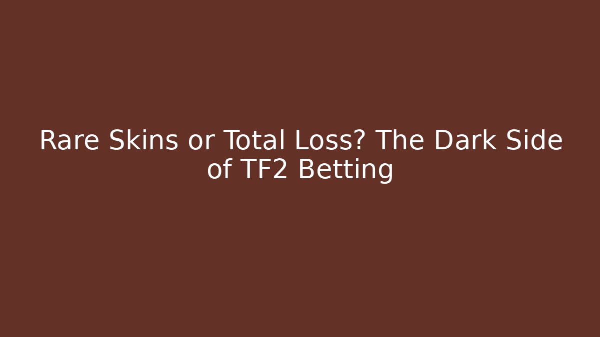 Rare Skins or Total Loss? The Dark Side of TF2 Betting