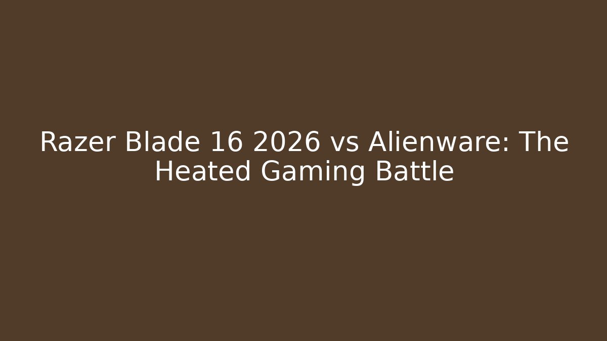 Razer Blade 16 2026 vs Alienware: The Heated Gaming Battle