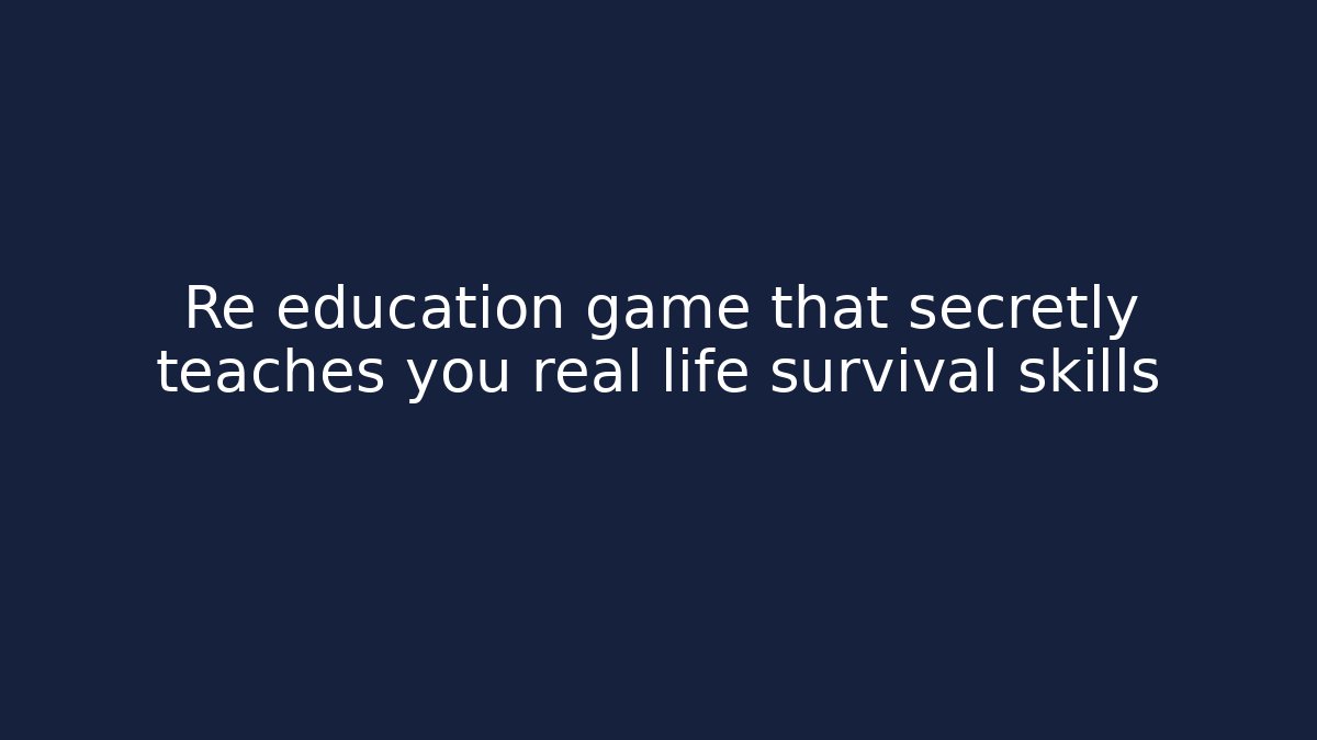Re education game that secretly teaches you real life survival skills