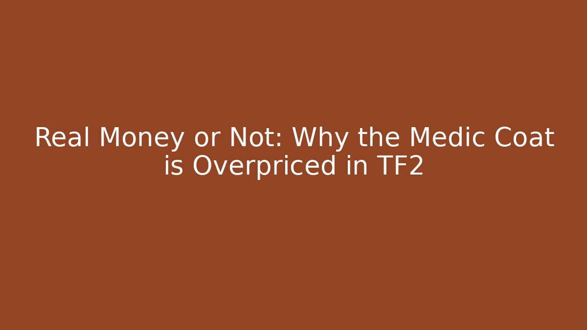Real Money or Not: Why the Medic Coat is Overpriced in TF2