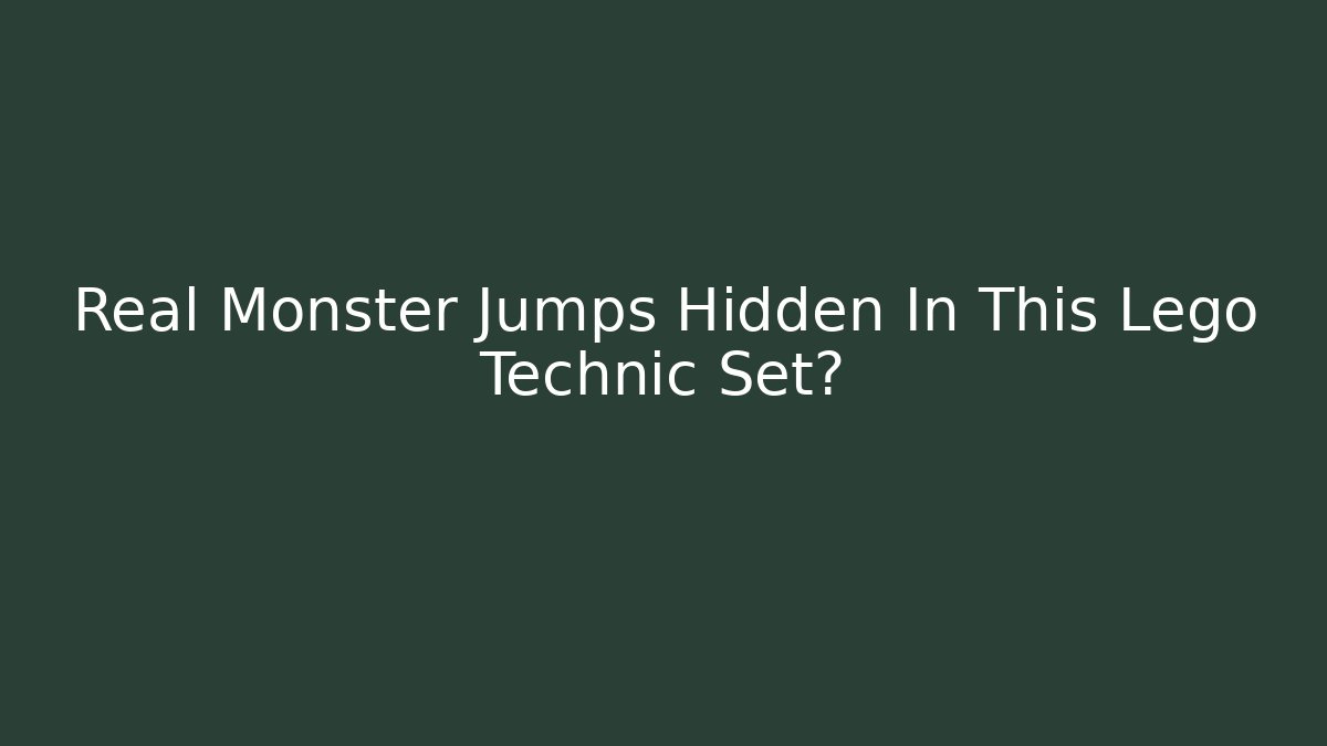 Real Monster Jumps Hidden In This Lego Technic Set? - Create More Assets