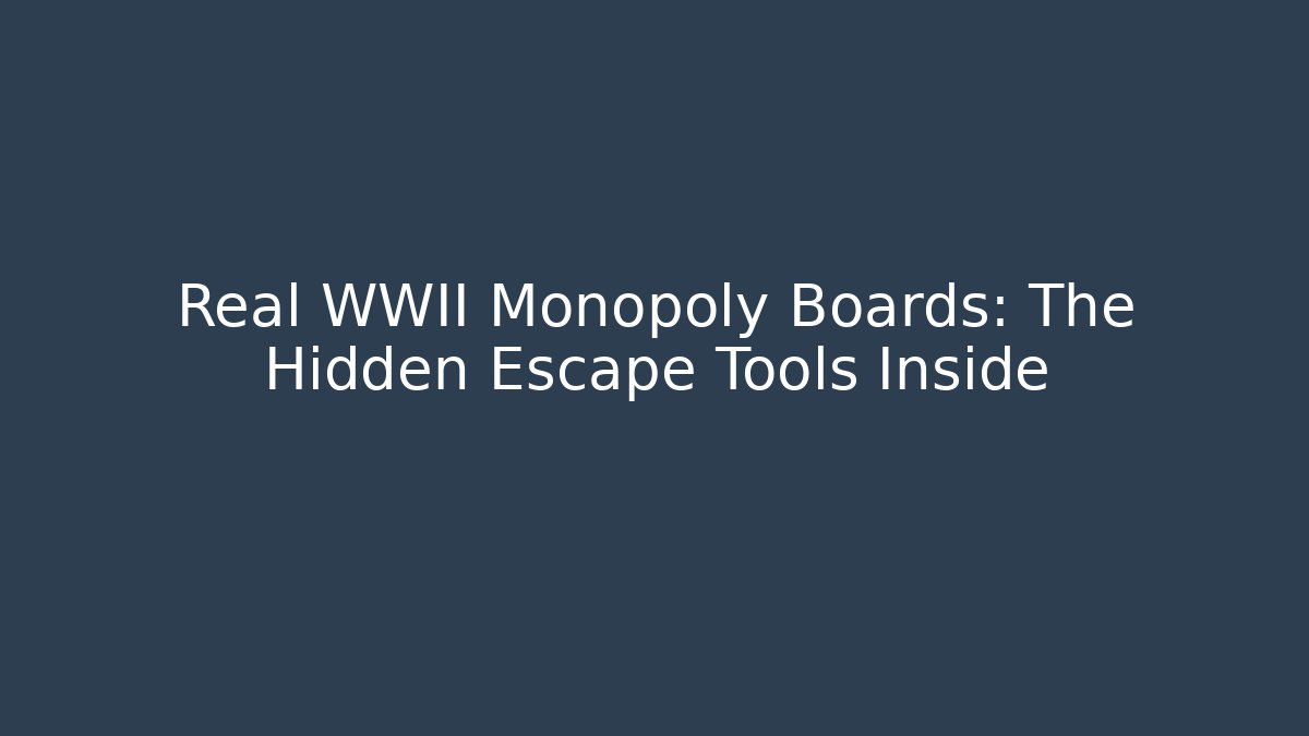Real WWII Monopoly Boards: The Hidden Escape Tools Inside - Create More Assets