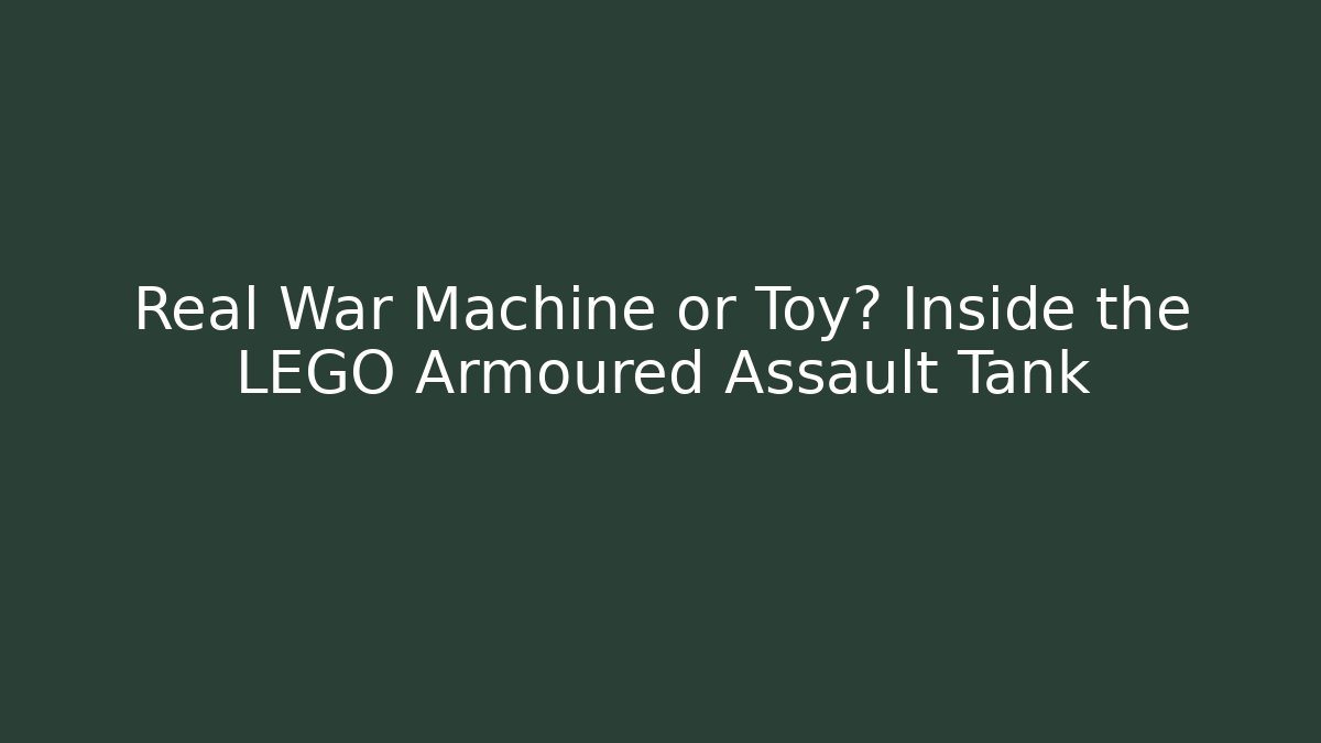 Real War Machine or Toy? Inside the LEGO Armoured Assault Tank