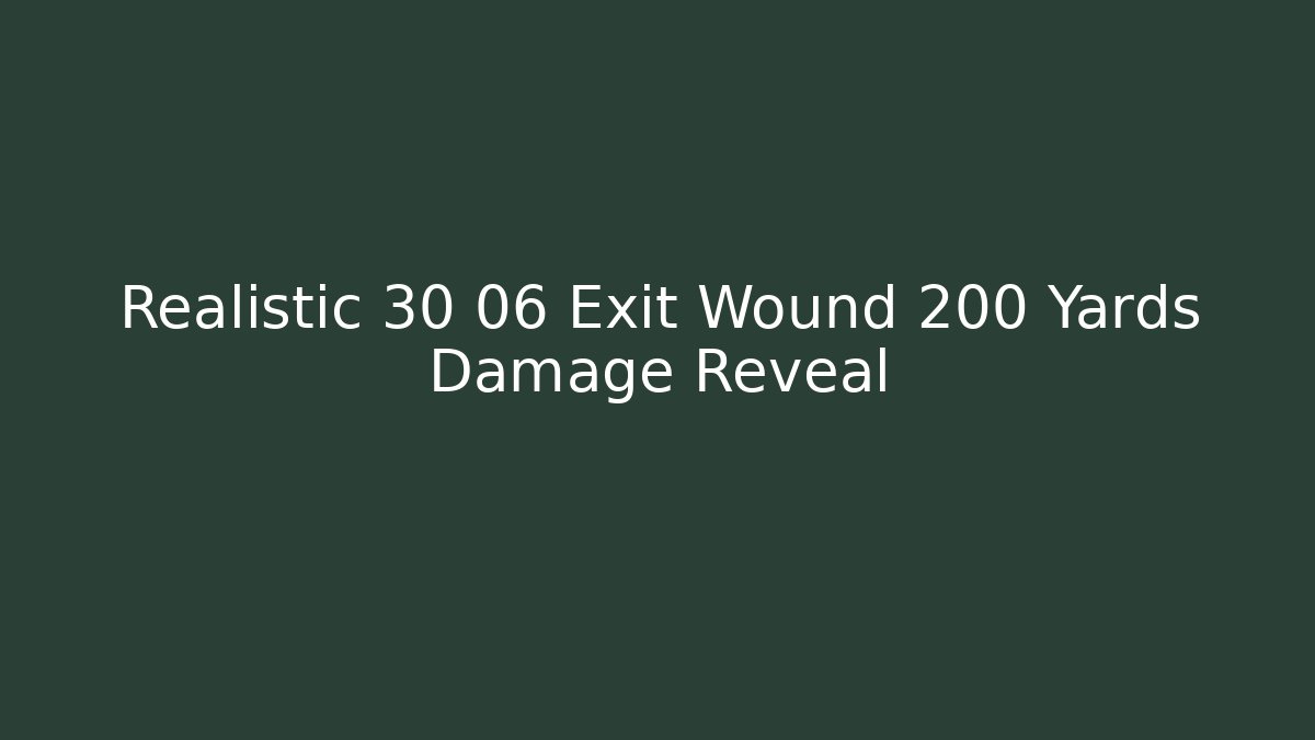 Realistic 30 06 Exit Wound 200 Yards Damage Reveal