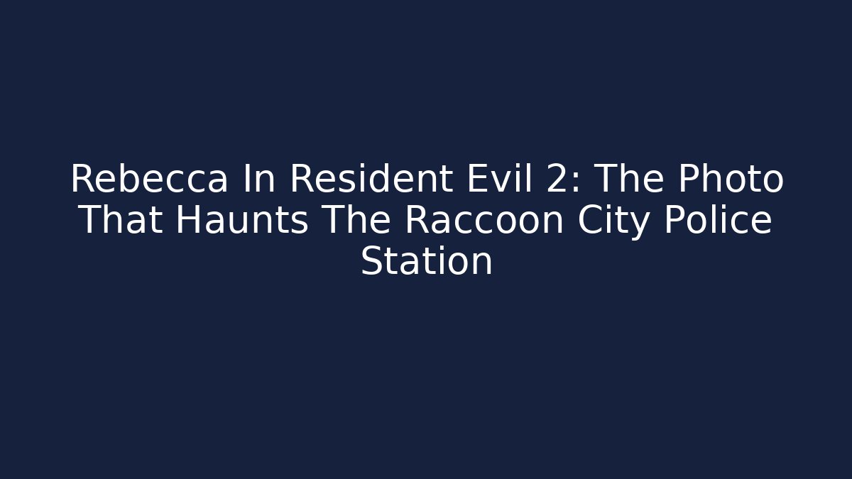 Rebecca In Resident Evil 2: The Photo That Haunts The Raccoon City Police Station