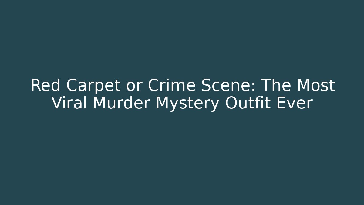 Red Carpet or Crime Scene: The Most Viral Murder Mystery Outfit Ever