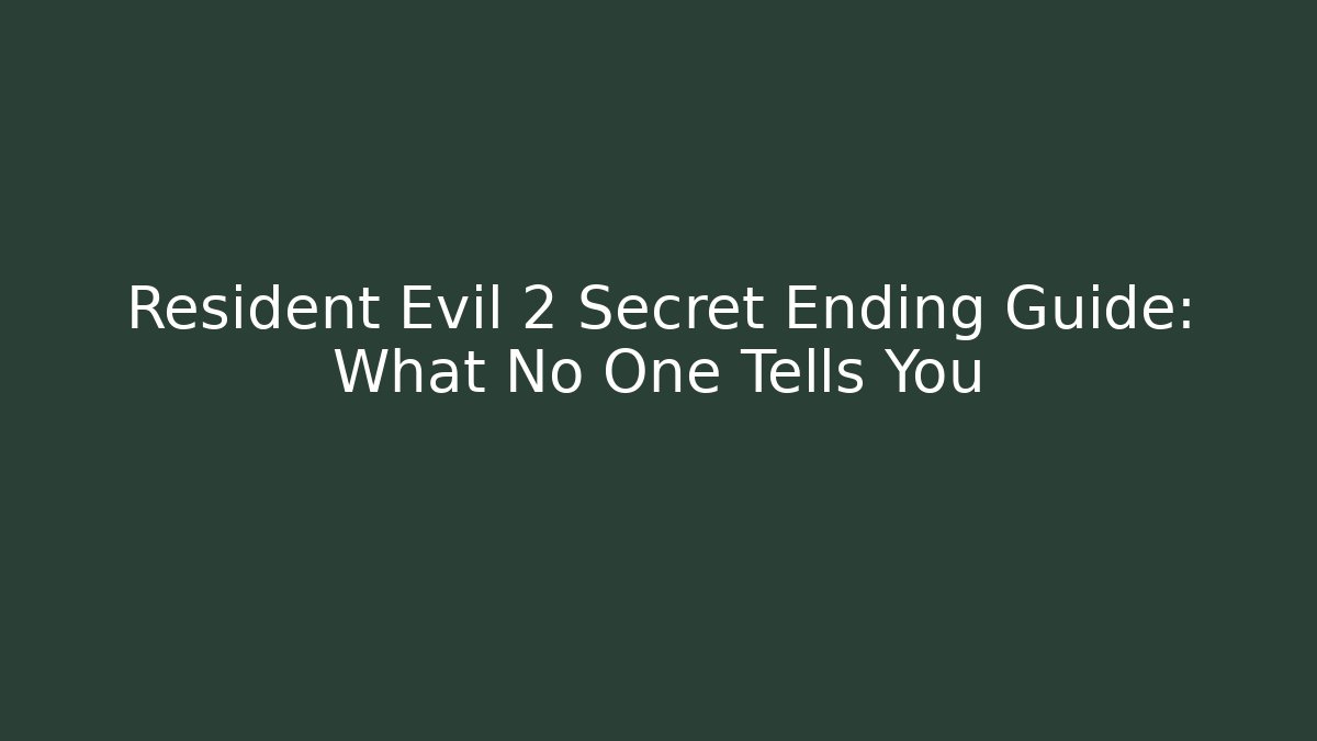 Resident Evil 2 Secret Ending Guide: What No One Tells You