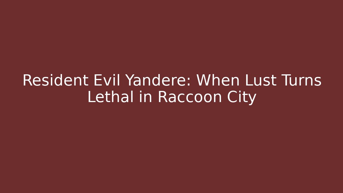 Resident Evil Yandere: When Lust Turns Lethal in Raccoon City