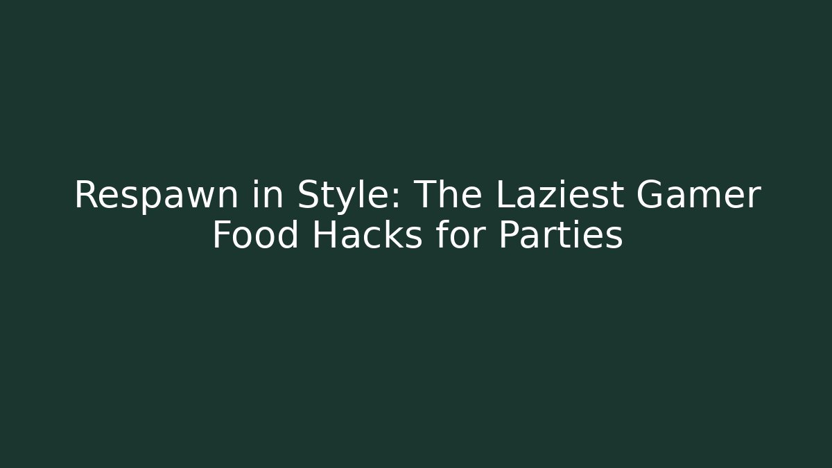 Respawn in Style: The Laziest Gamer Food Hacks for Parties