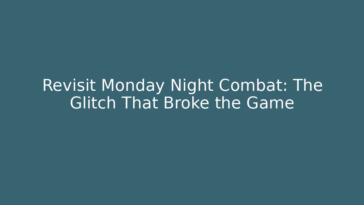 Revisit Monday Night Combat: The Glitch That Broke the Game