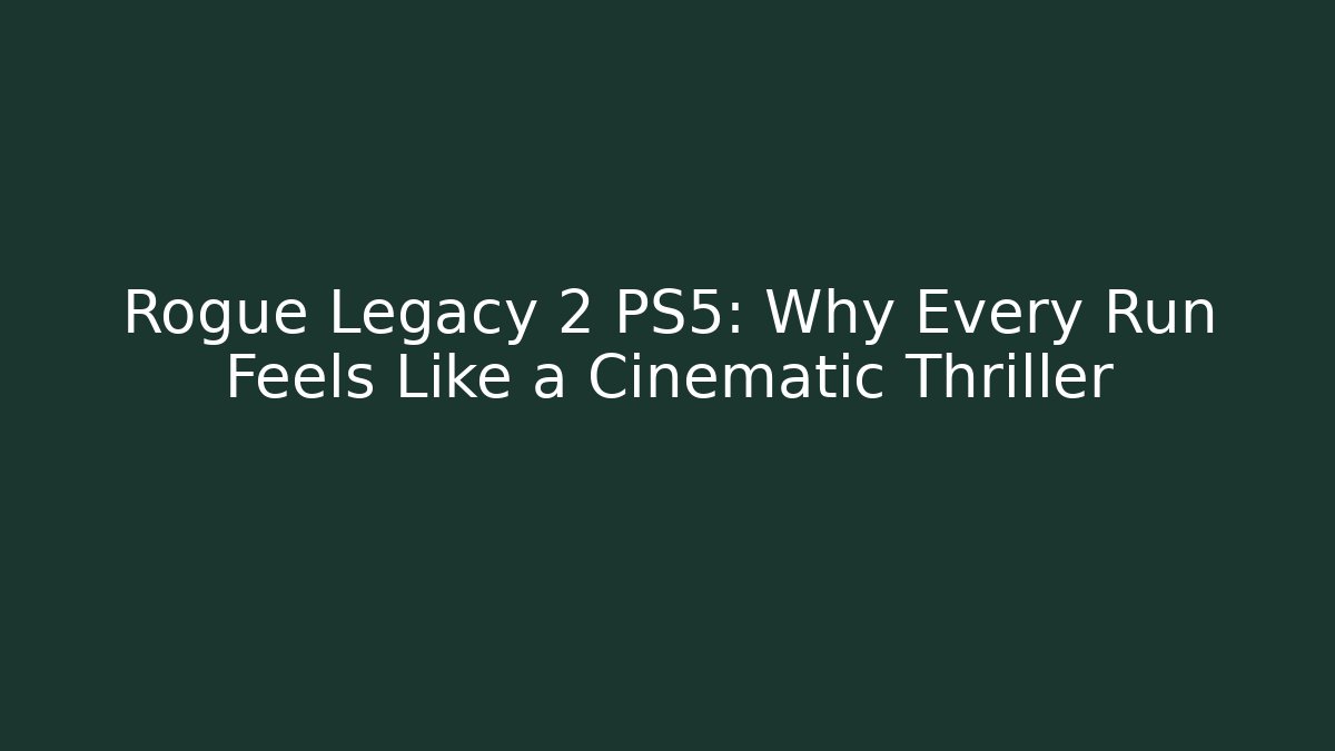 Rogue Legacy 2 PS5: Why Every Run Feels Like a Cinematic Thriller