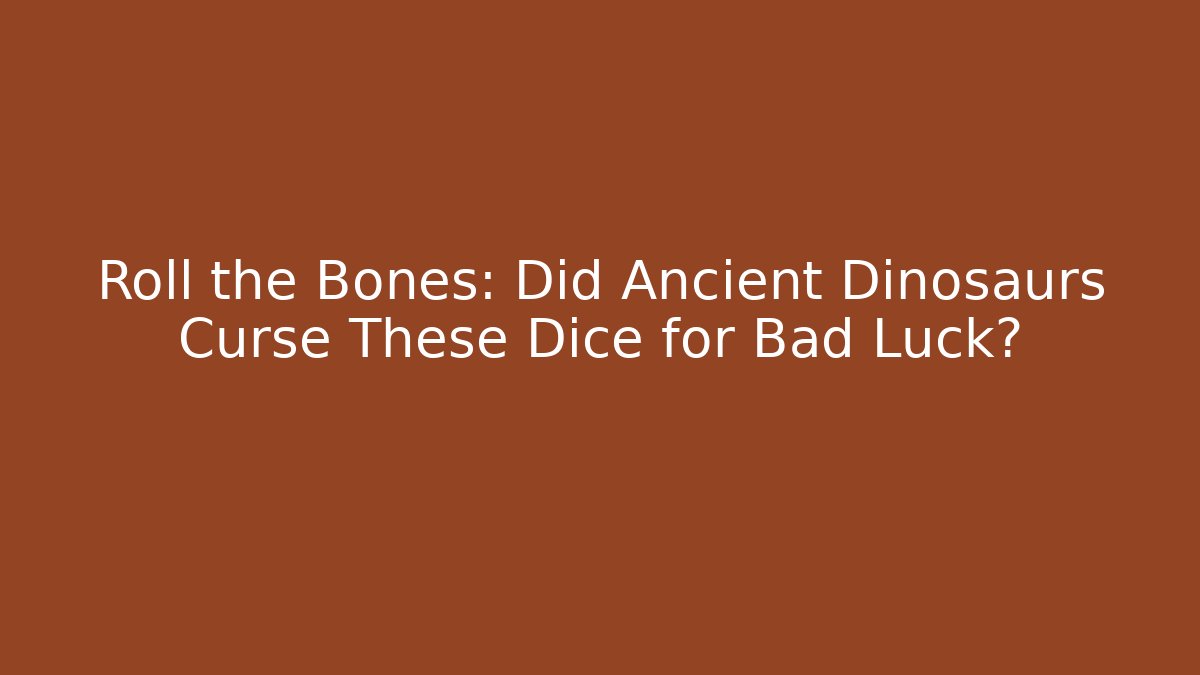 Roll the Bones: Did Ancient Dinosaurs Curse These Dice for Bad Luck?