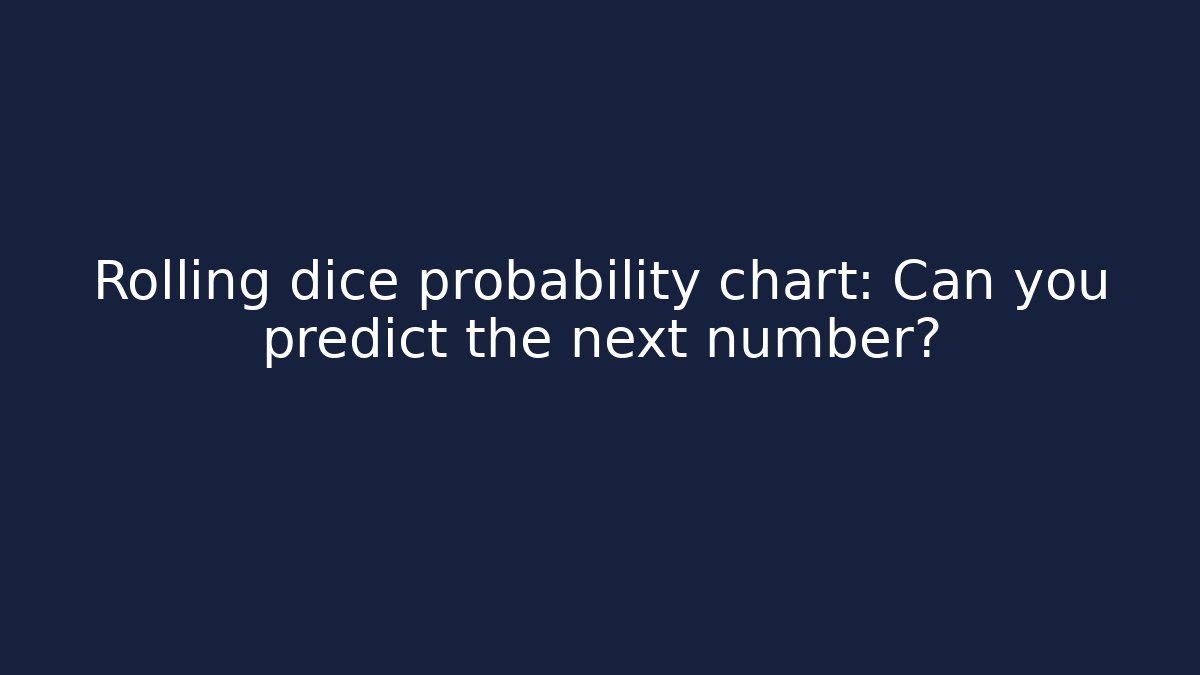 Rolling dice probability chart: Can you predict the next number?