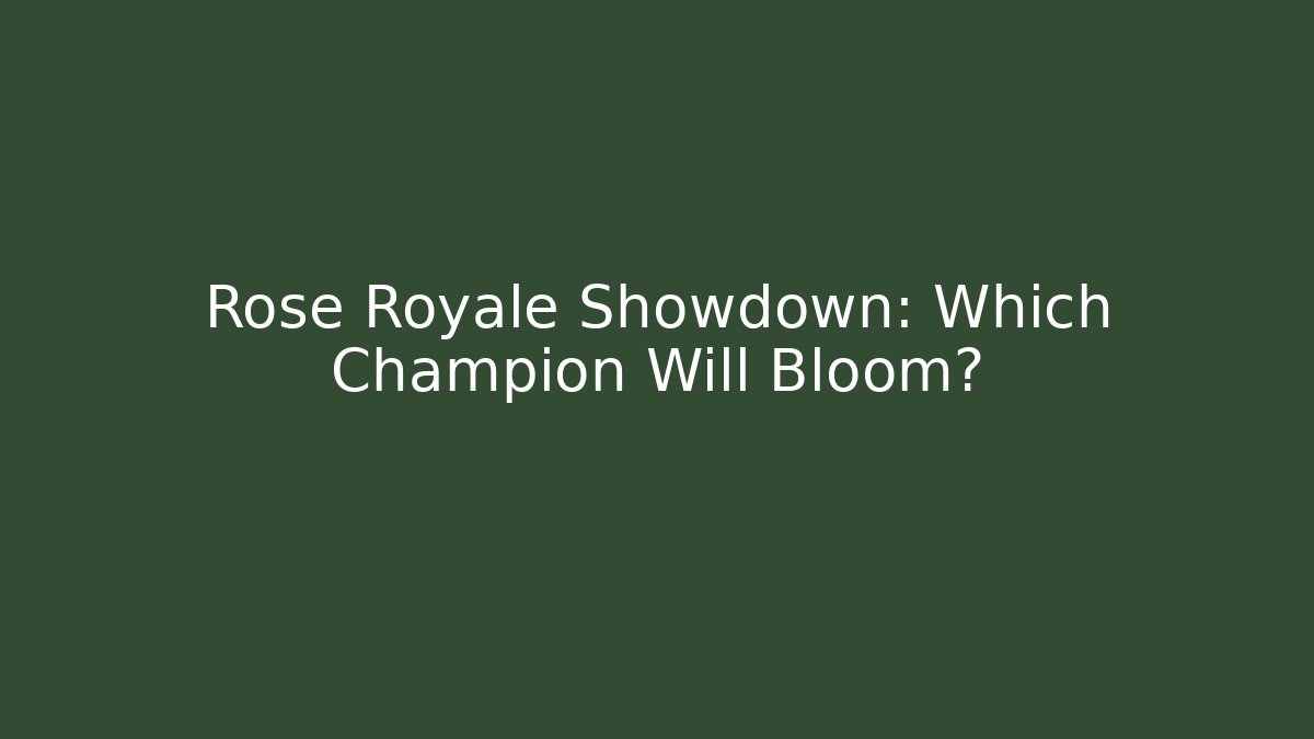 Rose Royale Showdown: Which Champion Will Bloom?