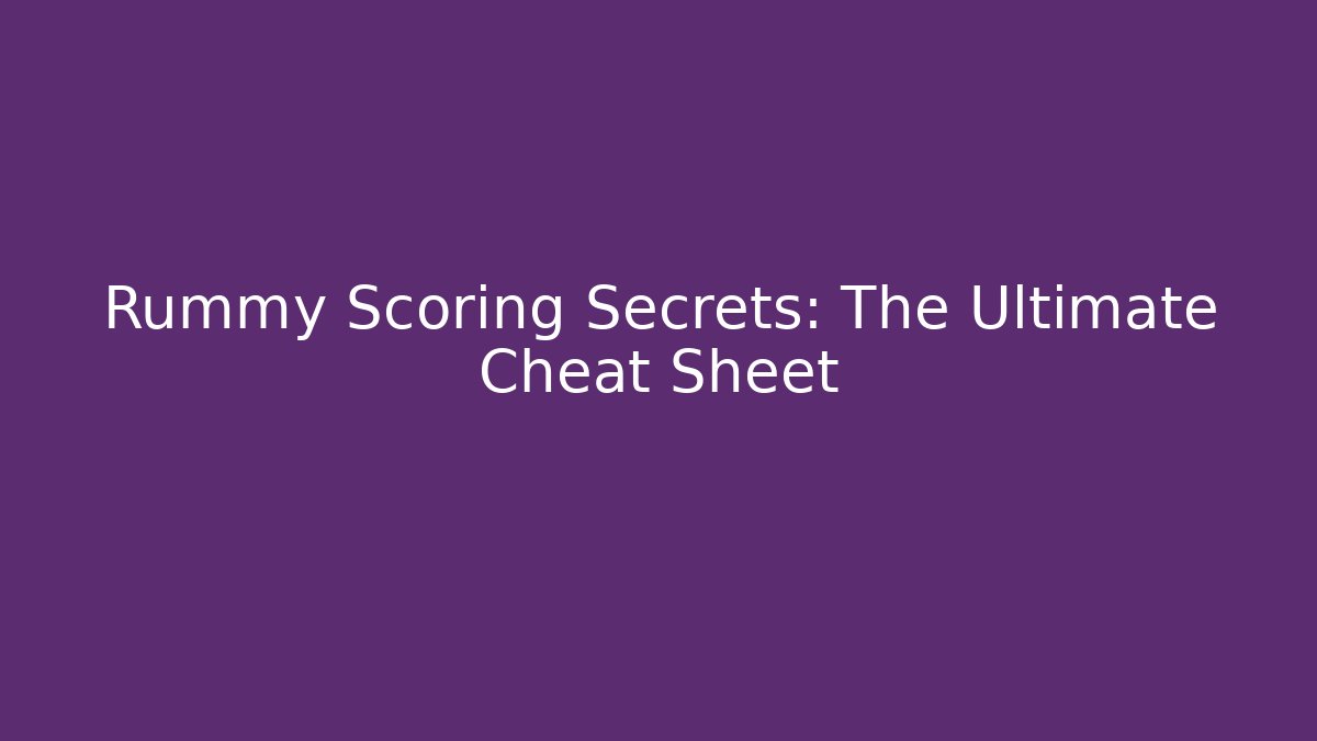 Rummy Scoring Secrets: The Ultimate Cheat Sheet - Create More Assets