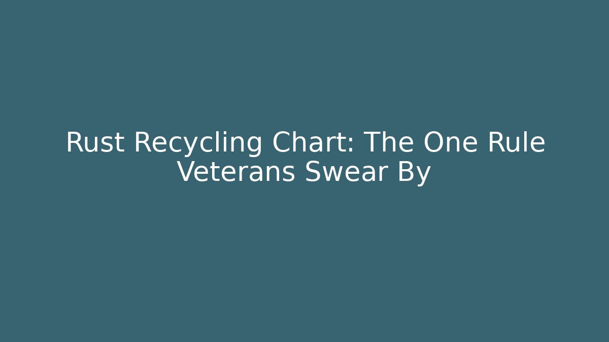 Rust Recycling Chart: The One Rule Veterans Swear By - Create More Assets