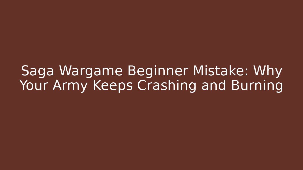 Saga Wargame Beginner Mistake: Why Your Army Keeps Crashing and Burning