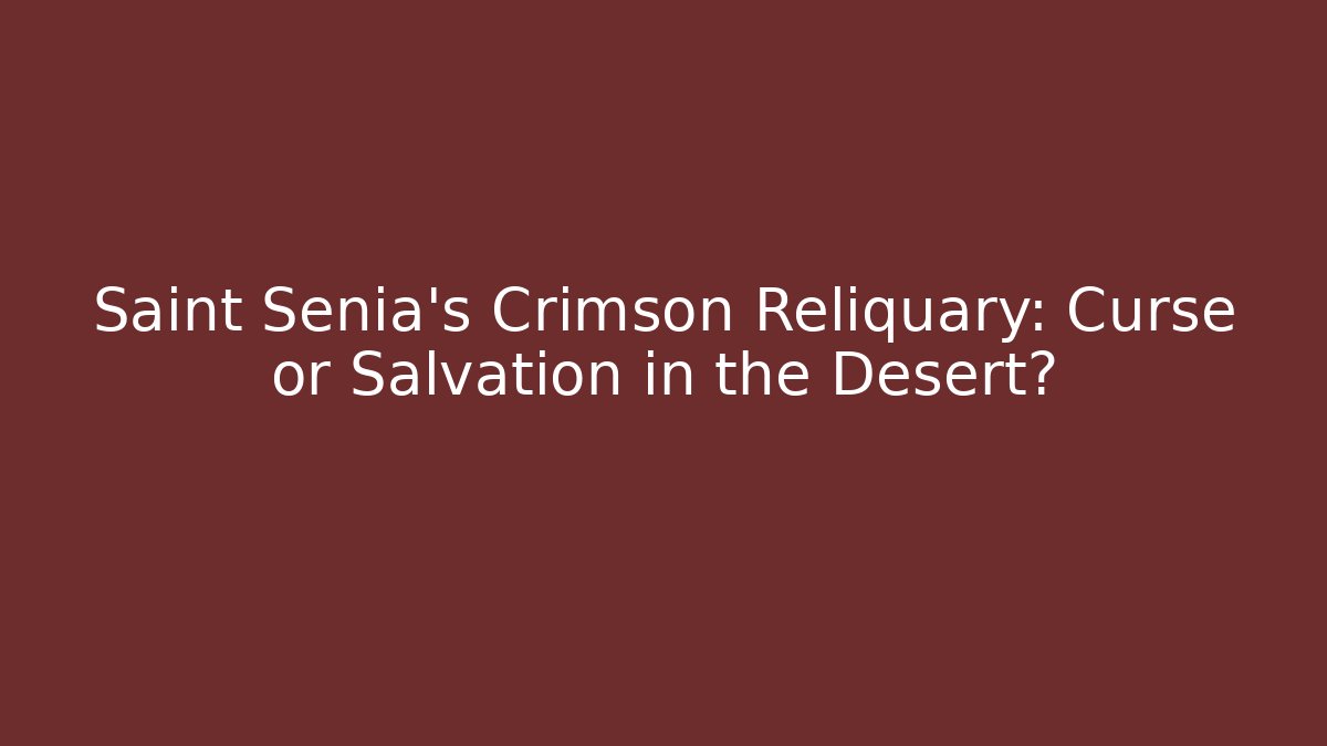 Saint Senia's Crimson Reliquary: Curse or Salvation in the Desert?