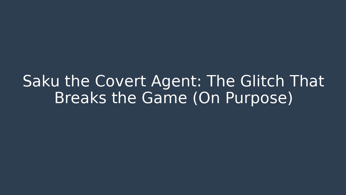 Saku the Covert Agent: The Glitch That Breaks the Game (On Purpose)