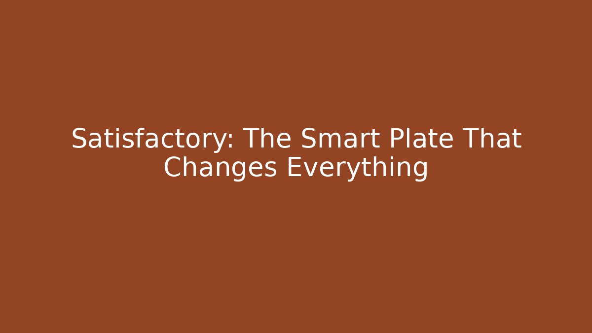 Satisfactory: The Smart Plate That Changes Everything