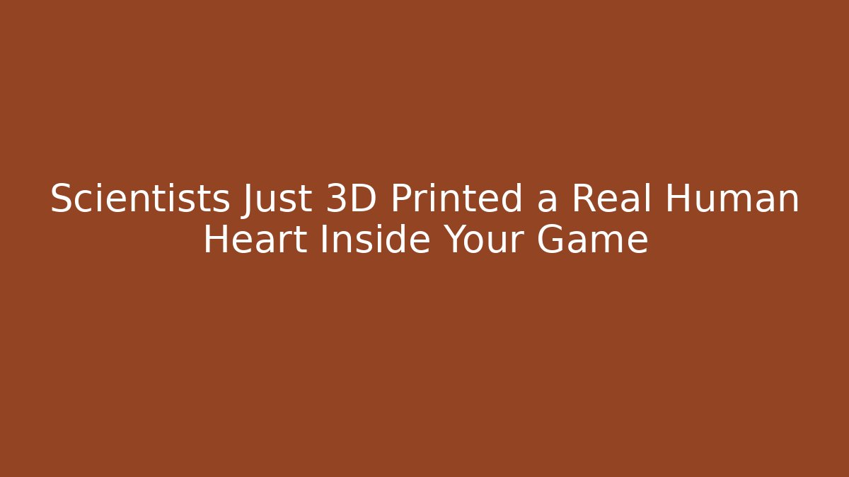 Scientists Just 3D Printed a Real Human Heart Inside Your Game