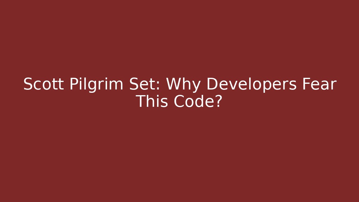 Scott Pilgrim Set: Why Developers Fear This Code? - Create More Assets