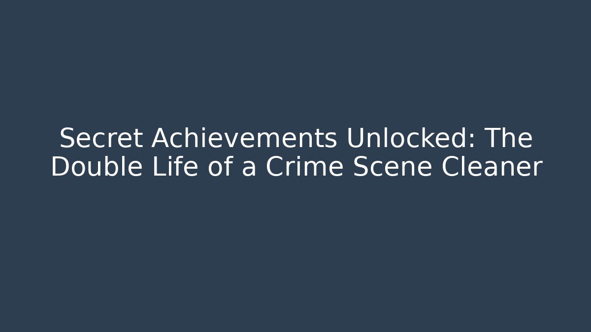 Secret Achievements Unlocked: The Double Life of a Crime Scene Cleaner