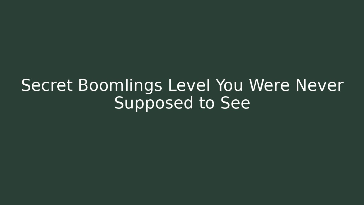 Secret Boomlings Level You Were Never Supposed to See