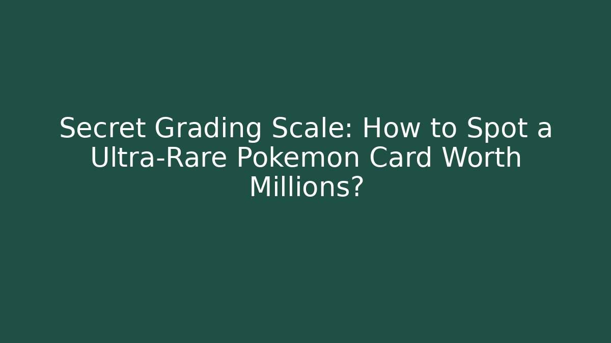 Secret Grading Scale: How to Spot a Ultra-Rare Pokémon Card Worth Millions?