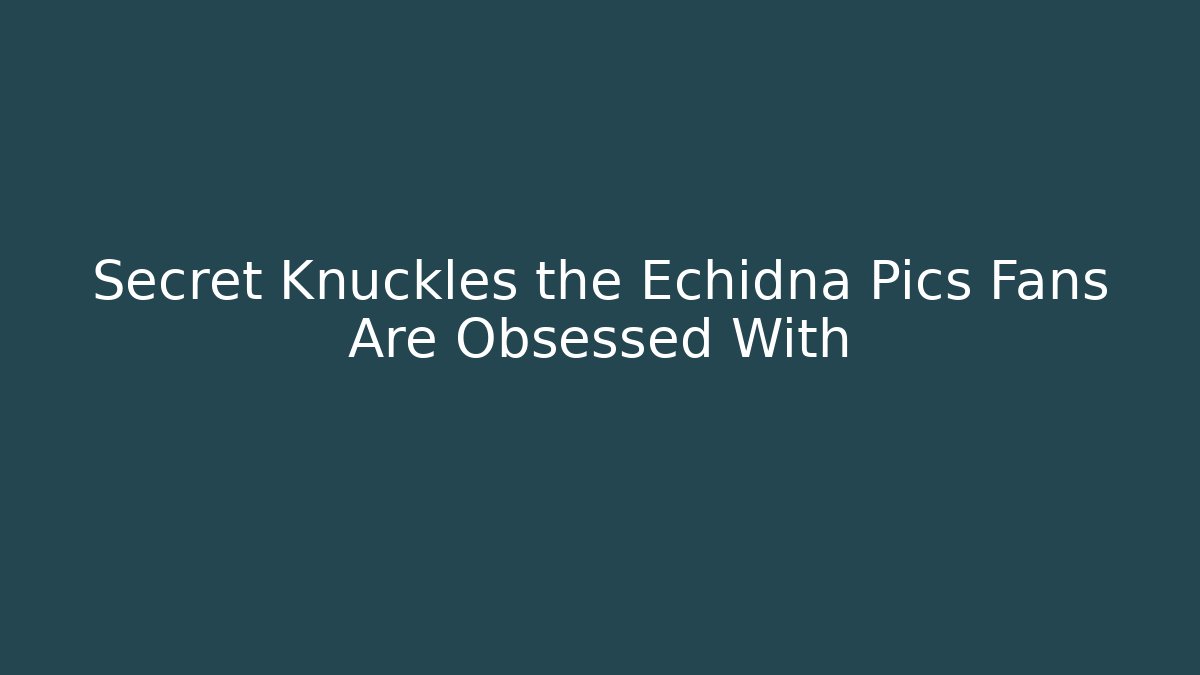 Secret Knuckles the Echidna Pics Fans Are Obsessed With