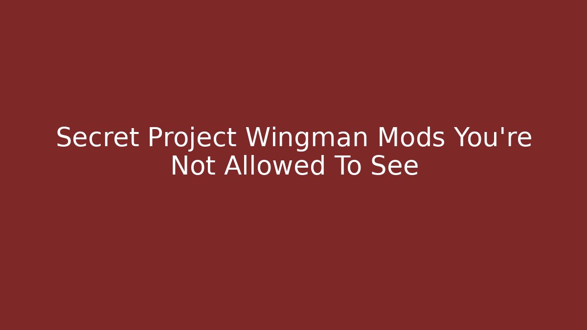 Secret Project Wingman Mods You're Not Allowed To See