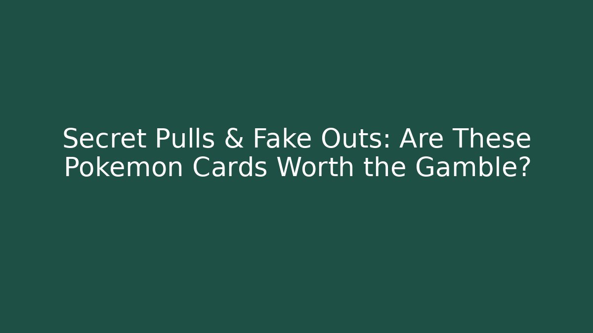 Secret Pulls & Fake Outs: Are These Pokemon Cards Worth the Gamble?