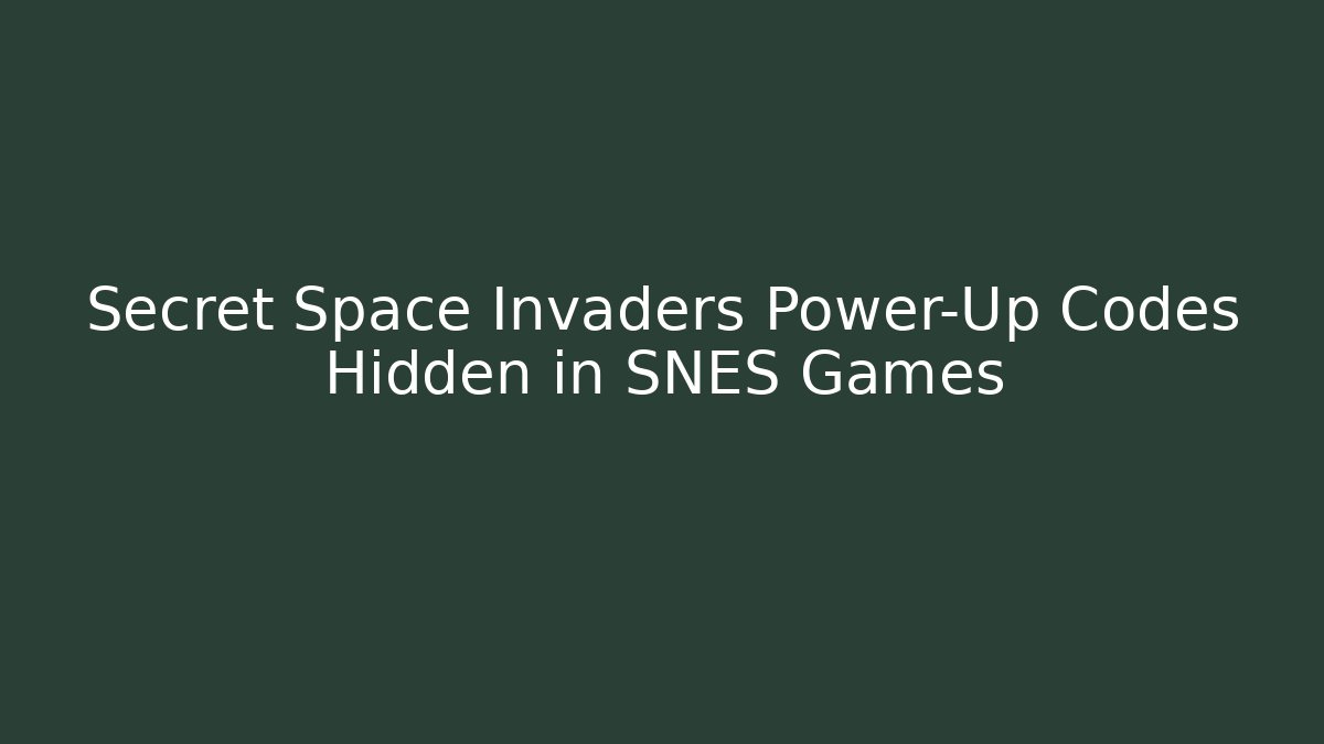 Secret Space Invaders Power-Up Codes Hidden in SNES Games