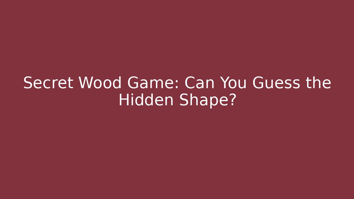 Secret Wood Game: Can You Guess the Hidden Shape?